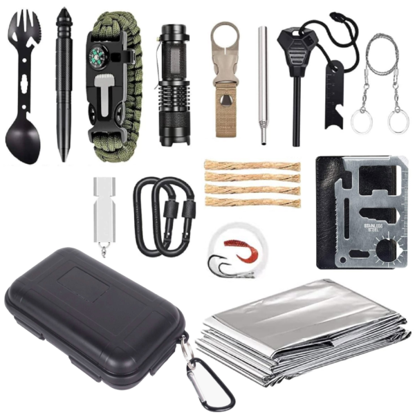 Kit de Supervivencia 12 en 1 | Herramientas Esenciales para Camping y Emergencias