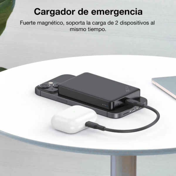 Power Bank Magnético 5000mAh GAR276 – Carga Rápida e Inalámbrica