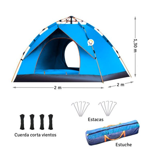 Carpa Automática para Camping 4 Personas | Resistente al Agua y Fácil de Armar